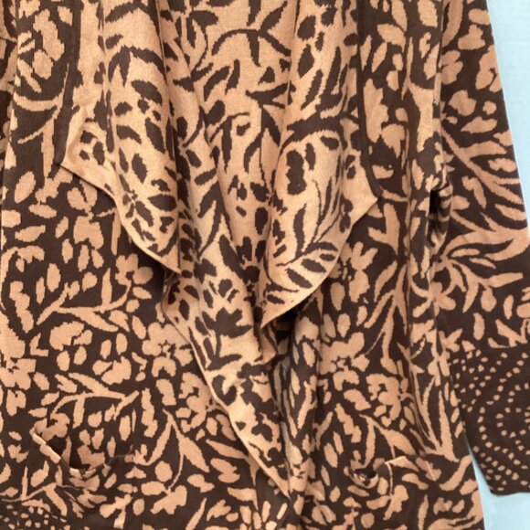 XXS & XS Floral Jacquard Cascade Front Cardigan -CLOVE  NEW ISAAC MIZRAHI LIVE! - Picture 3 of 11